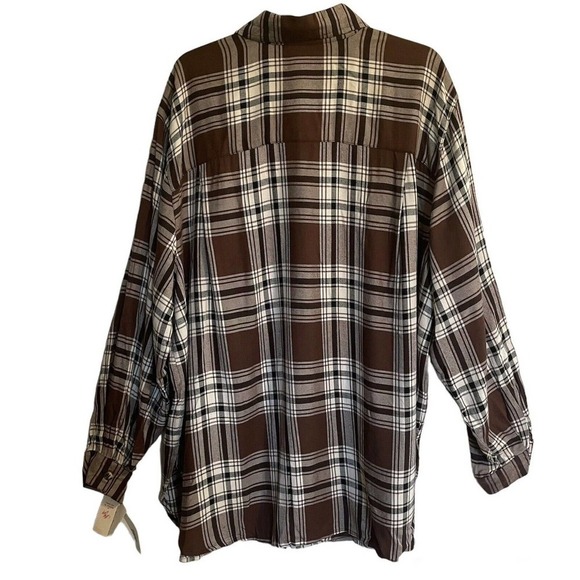 Jones New York Sport Tunic Blouse Brown Plaid Size 22W Long Sleeve NWT R… - Picture 4 of 6
